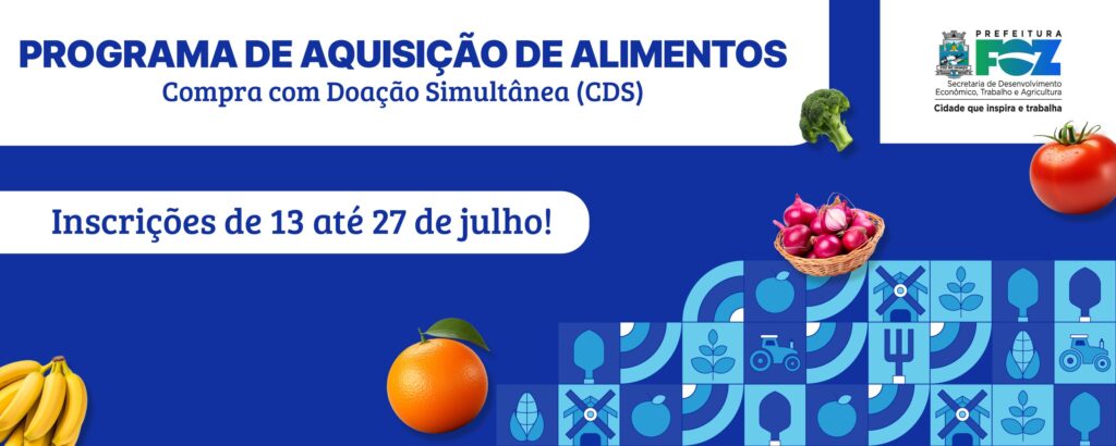 Foz do Iguaçu abre inscrições para agricultores familiares no Programa de Aquisição de Alimentos