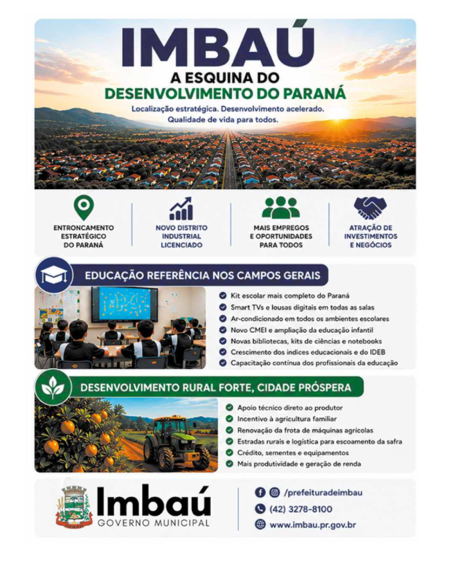 Imbaú ganha destaque no Anuário Caminhos do Paraná 2026 com foco no agronegócio