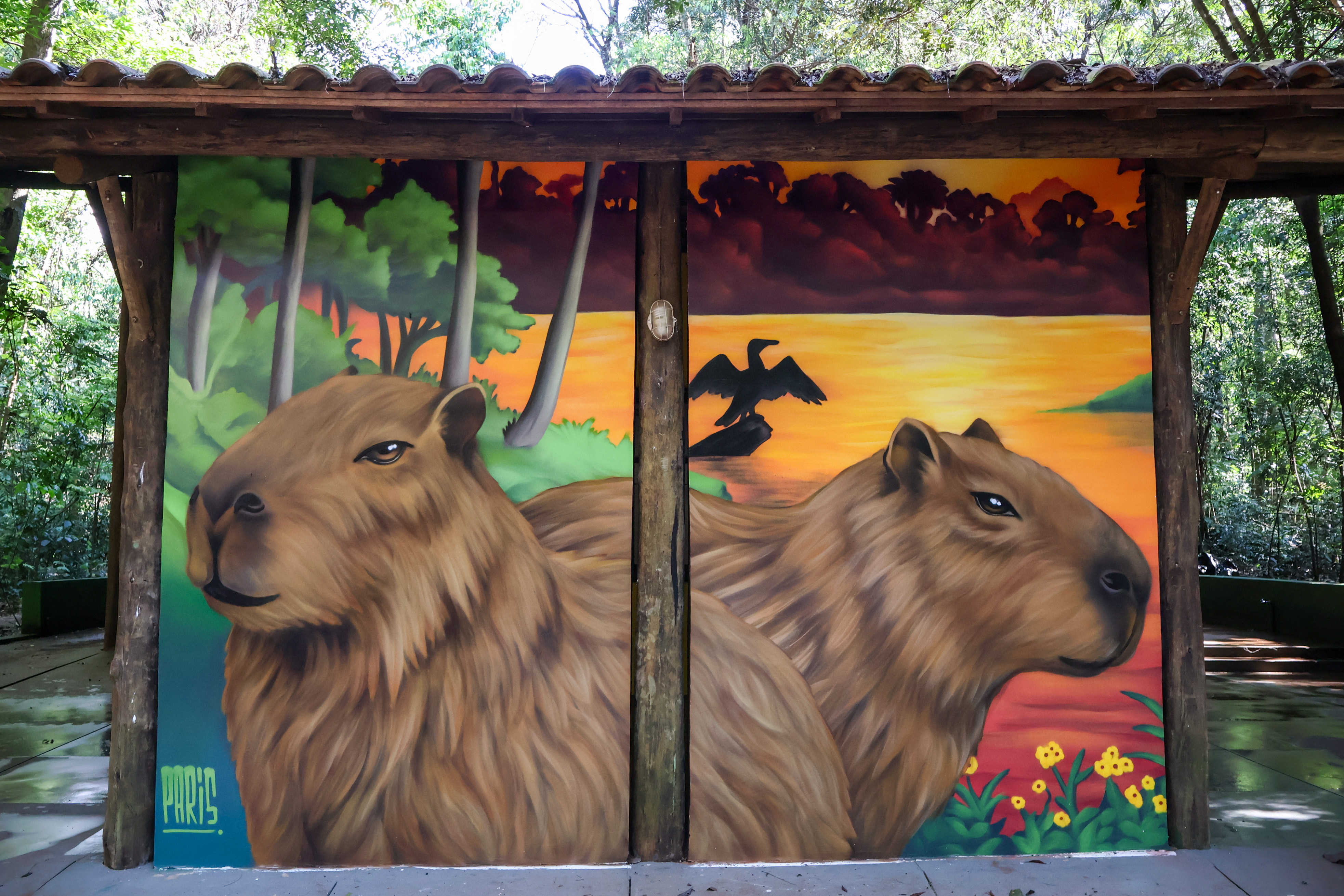 Maringá: Parque do Ingá recebe primeiro painel do projeto 'Biodiversidade em Cores'