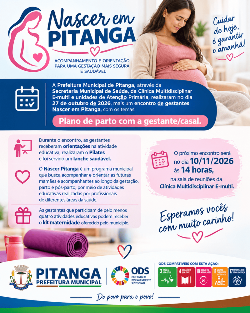 Encontro de gestantes aborda plano de parto e prática de Pilates