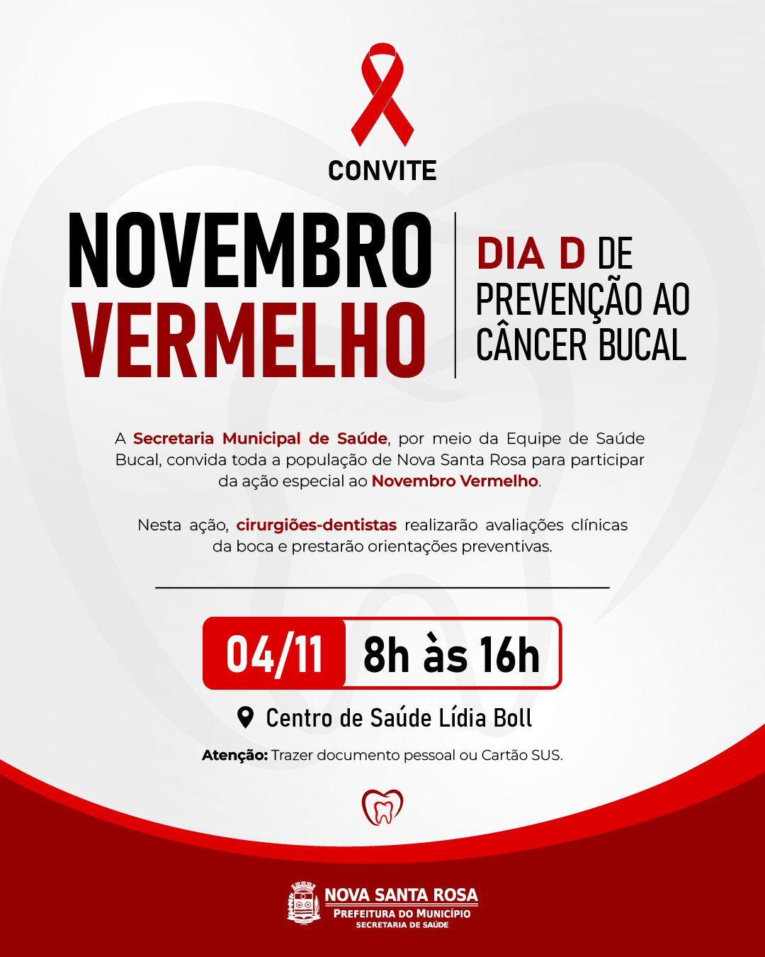 Dia D do Novembro Vermelho oferece exames preventivos de câncer bucal