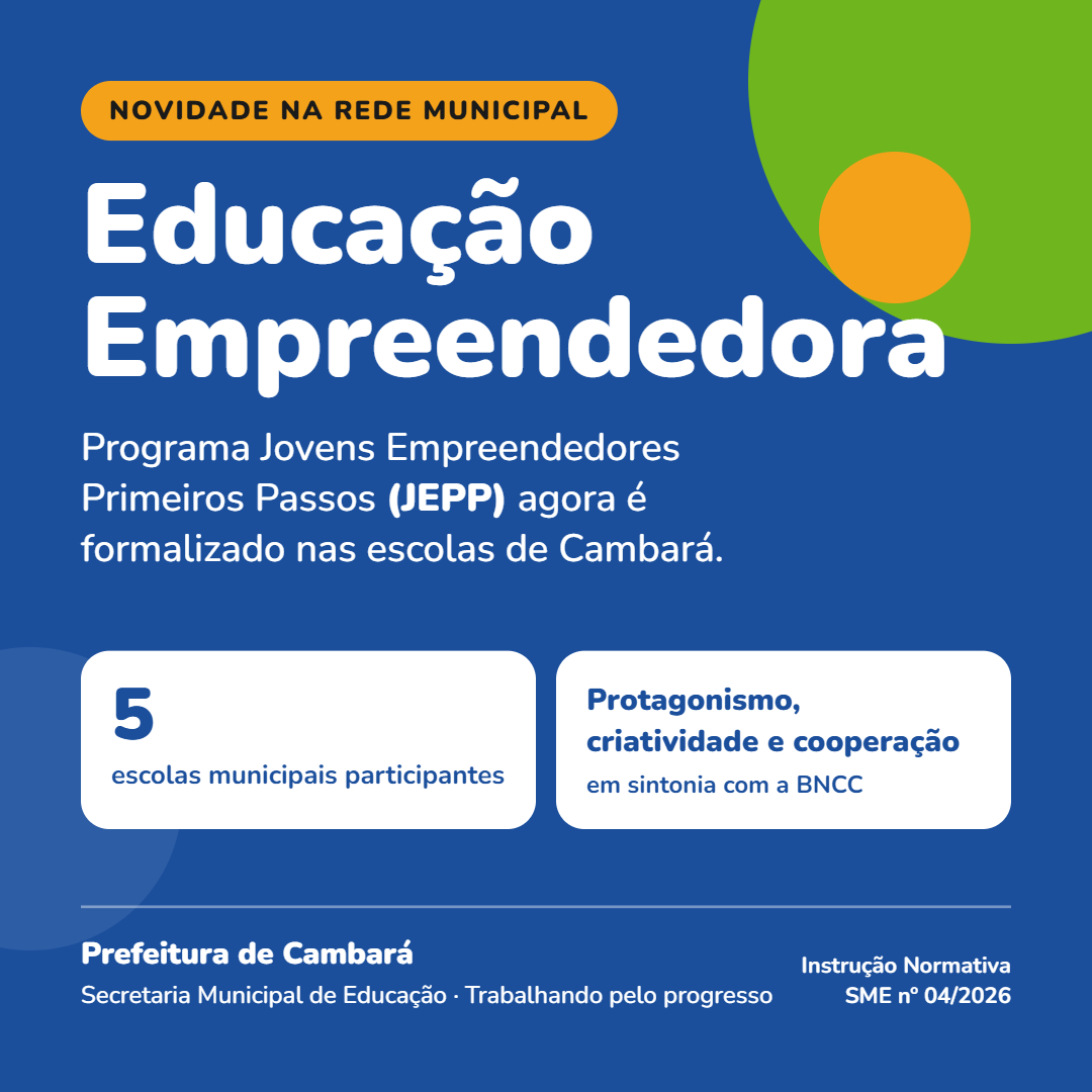 Educação empreendedora ganha diretrizes oficiais em cinco escolas municipais