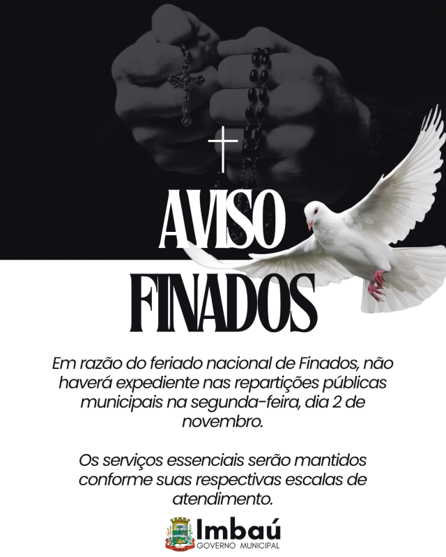 Repartições públicas municipais fecham na segunda-feira de Finados