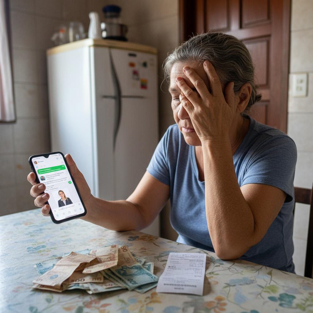 Moradora de Douradina perde R$ 2,4 mil em golpe da falsa advogada por WhatsApp